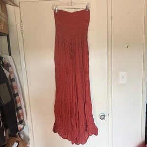Free People XL Red Strapless Jumpsuit